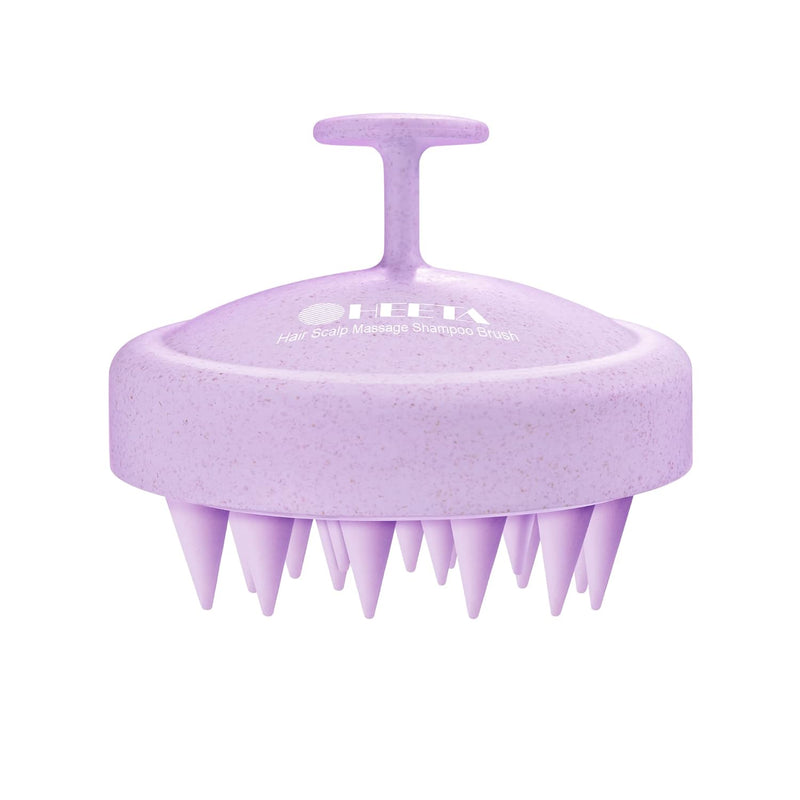 HEETA Scalp Massager Hair Growth, Soft Silicone Scalp Scrubber Shampoo Brush for Exfoliation, Dandruff Removal Head Massage Stress Relax, Wet & Dry Use for Thick Thin Curly Hair Care, Black