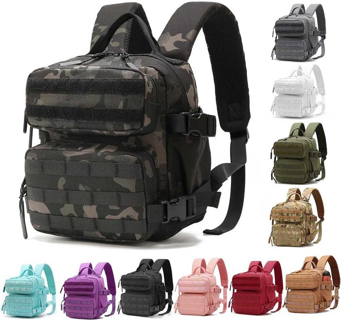 Mini Tactical Backpack for Men and Women, 9L Small Molle Backpack for Woman Military Backpacks for Gym, Hiking, Daily, Travel, Camping (Black)