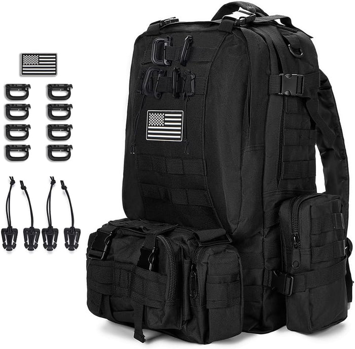 Large Military Tactical Backpack for Men, 40-50L Backpacks for Women, Bug out Bag Army 3 Days Pack Bags Rucksack with Molle System Green