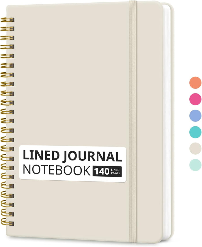 Taja Lined Spiral Journal Notebook for Women & Men, 140 Pages, College Ruled Hardcover Notebook for Work & Note Taking, Journals for Writing, A5(5.7" x 7.9") - Green