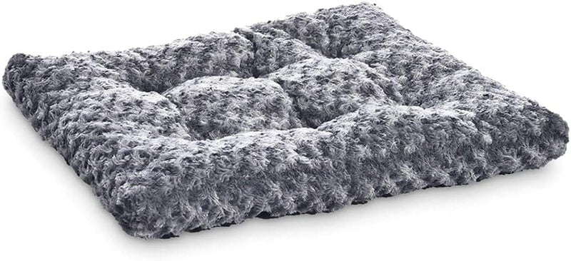 Amazon Basics Cat and Dog Bed and Crate Pad, Machine Washable, Indoor, 23 x 18 x 2.5 inches, Gray