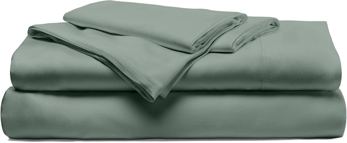 Cariloha Resort 4-Piece Sateen Sheet Set | Blue Lagoon | King | Cooling Sheets for Hot Sleepers