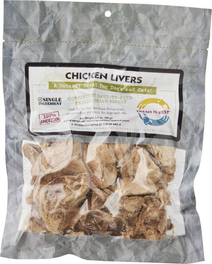 Fresh Is Best Freeze Dried Dog Treats - Raw Freeze Dried Chicken Hearts for Dogs & Cats - Dog Training Treats in Resealable Zipper Bag - High-Protein Single Ingredient - Made in The USA