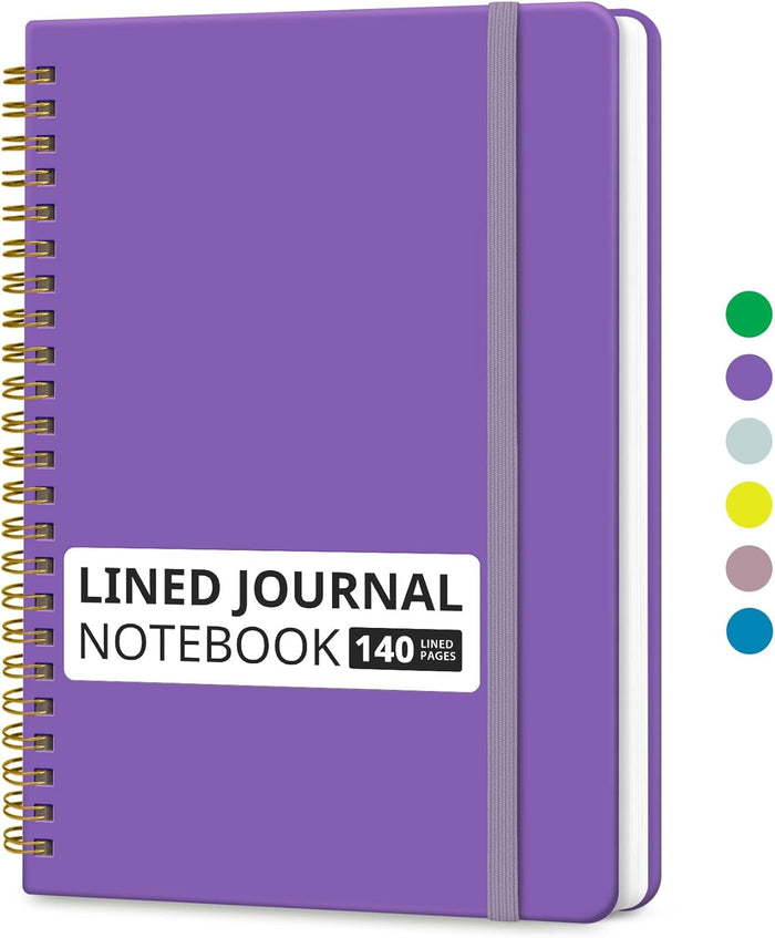 Taja Lined Spiral Journal Notebook for Women & Men, 140 Pages, College Ruled Hardcover Notebook for Work & Note Taking, Journals for Writing, A5(5.7" x 7.9") - Green