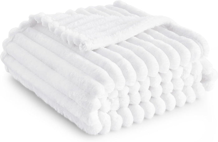 Bedsure GentleSoft King Size Blanket for Bed - Cozy Soft Blankets for Women, Cute Large Bedding Fleece Throws for Girls, Off White, 108x90 Inches