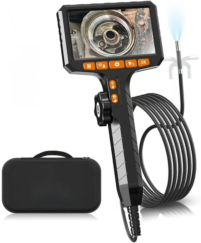 360° Flexible Eorescopes Camera with Light, Inspection Endoscope, 0.24-inch Probe Scope Cameras, 5-inch Display Snake Camera,Borescopes for Automotive Inspection and Machinery Maintenanc, 5ft