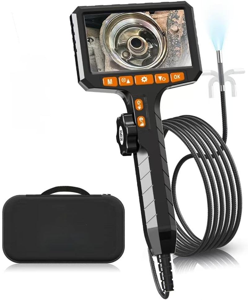 360° Flexible Eorescopes Camera with Light, Inspection Endoscope, 0.24-inch Probe Scope Cameras, 5-inch Display Snake Camera,Borescopes for Automotive Inspection and Machinery Maintenanc, 5ft