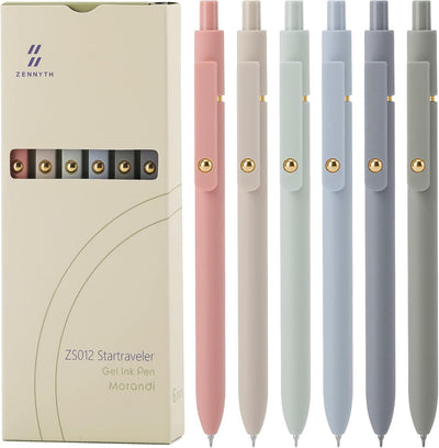 Ddaowanx Gel Pens, 6 Pcs 0.5mm Quick Dry Black Ink Pens Fine Point Smooth Writing Pens, Cute Office School Supplies Gifts for Women