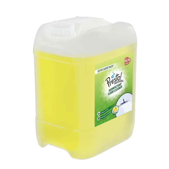 Amazon Brand - Presto! Professional Disinfectant Floor & Surface Cleaner | Citrus | 10 Litre | Kills 99.9% Germs