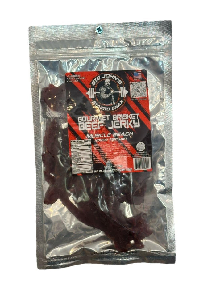 Big John's Macro Snax Anabolic Window Sweet & Spicy Brisket jerky for humans – High-Protein, Outdoor Snack Keto-Friendly, Low Fat, Post-Workout Fuel, Healthy Snack, Gourmet Jerky, On-the-Go – 6 Oz