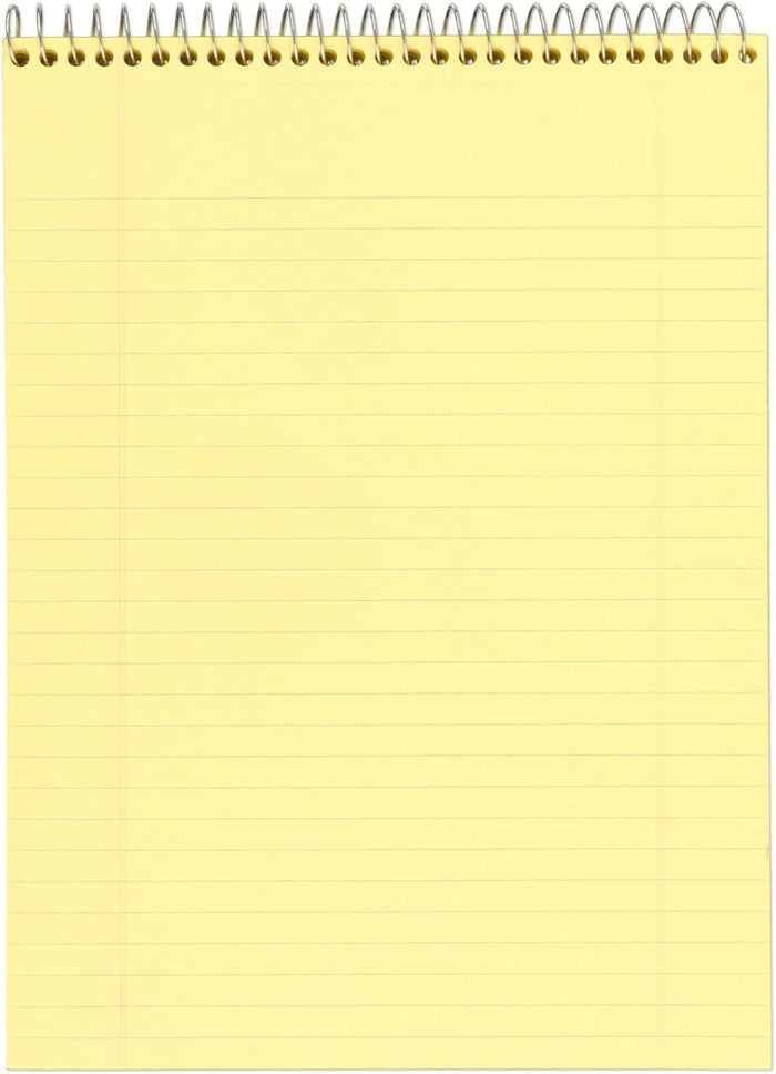 Mead Writing Pads, Wide Ruled Paper, 8-1/2" x 11", 70 Sheets, Memo Pads, Note Pads, Steno Pads, Yellow (59880)