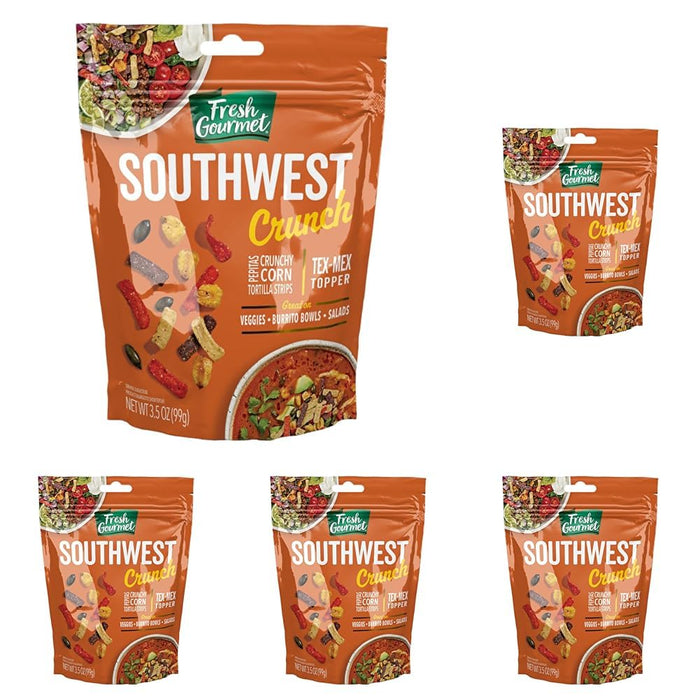 Fresh Gourmet Asian Fusion Crunch - 3.5oz Pouch, Single | Garlic Ginger Wontons, Crispy Onions, Sliced Almonds | Elevate Salads, Poke Bowls, Stir-frys