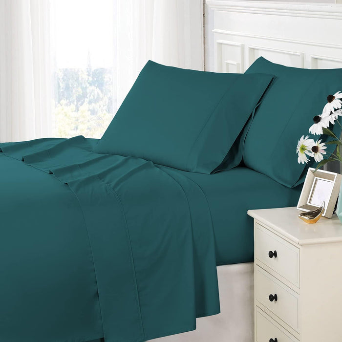 Pizuna Pure 100% Cotton Sheets King Size, 800 Thread Count Long Staple Cotton Crisp Sateen King with 15in Deep Pocket (Baby Blue Cotton Sheets King)
