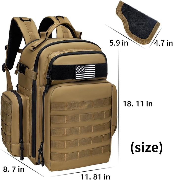 Military Tactical Backpack,Large Army Bag for Men and Women Molle Bag,Heavy Duty Rucksack Range (Green Brown)