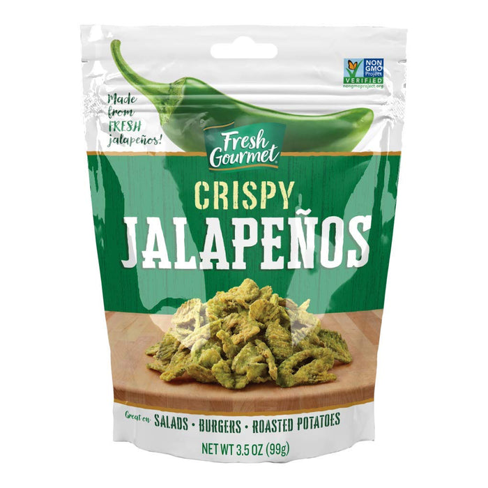 Fresh Gourmet Crispy Lightly Salted Jalapenos Crunchy Snack and Salad Topper, 16 Ounce (Pack of 3)