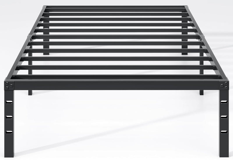Metal Bed Frame,Queen Size Bed Frame with Storage Space,Heavy Duty Sturdy Mattress Foundation,Easy Assembly,No Box Spring Needed, Black,14 Inch,Queen