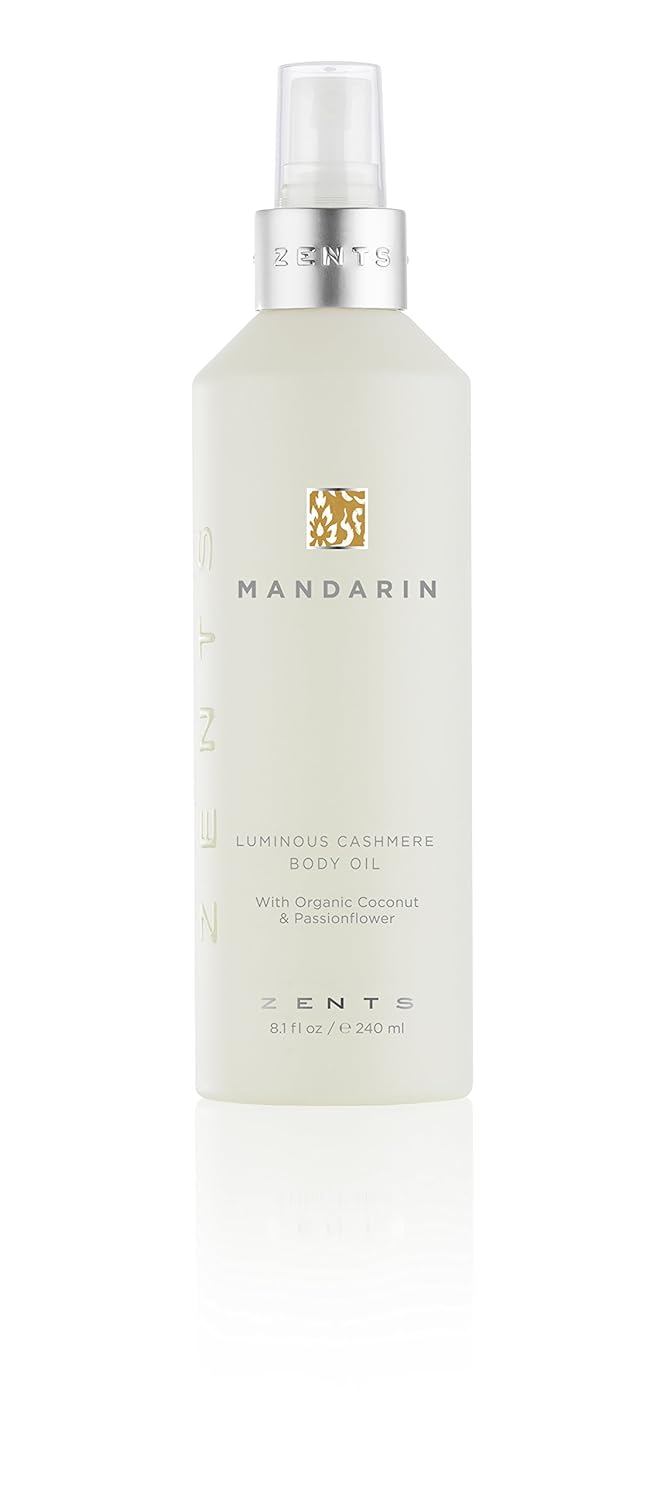 Zents Luminous Cashmere Body Oil (Earth Fragrance) | Moisturizing Body Oil with Vitamin E & Organic Coconut Oil | Softens & Smooths Skin | 8 fl oz