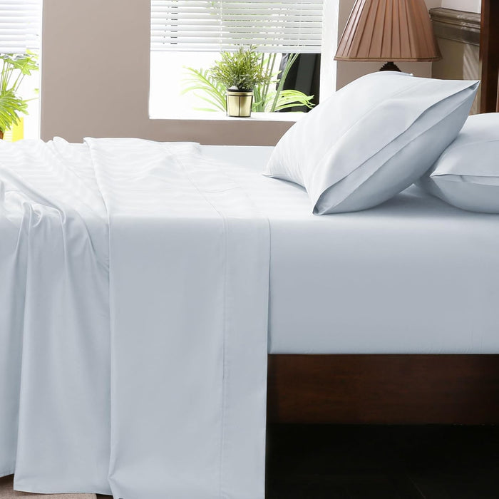 1000 Thread Count Egyptian Cotton Sheets Queen Size Set 4PCS Sateen Weave Soft Breathable 16-Inch Deep Pocket（Queen,Grey）
