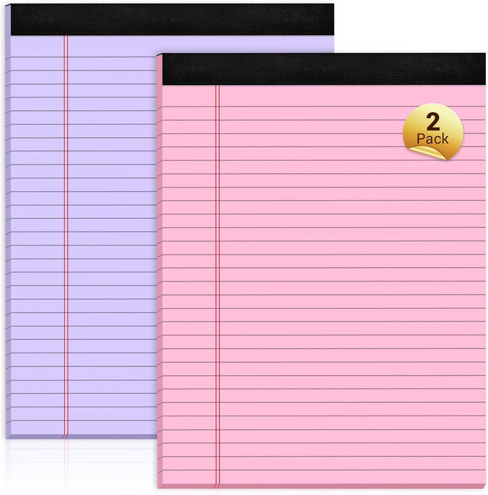 3 Pack White Legal Pads 8.5 x 11 Note Pads, Wide Ruled Notepads, Micro Perforated Lined Note Writing Pads 30 Sheets per Notepad Double-Side Printed Legal Note Pad 8.5x11'' for Home, Office, School