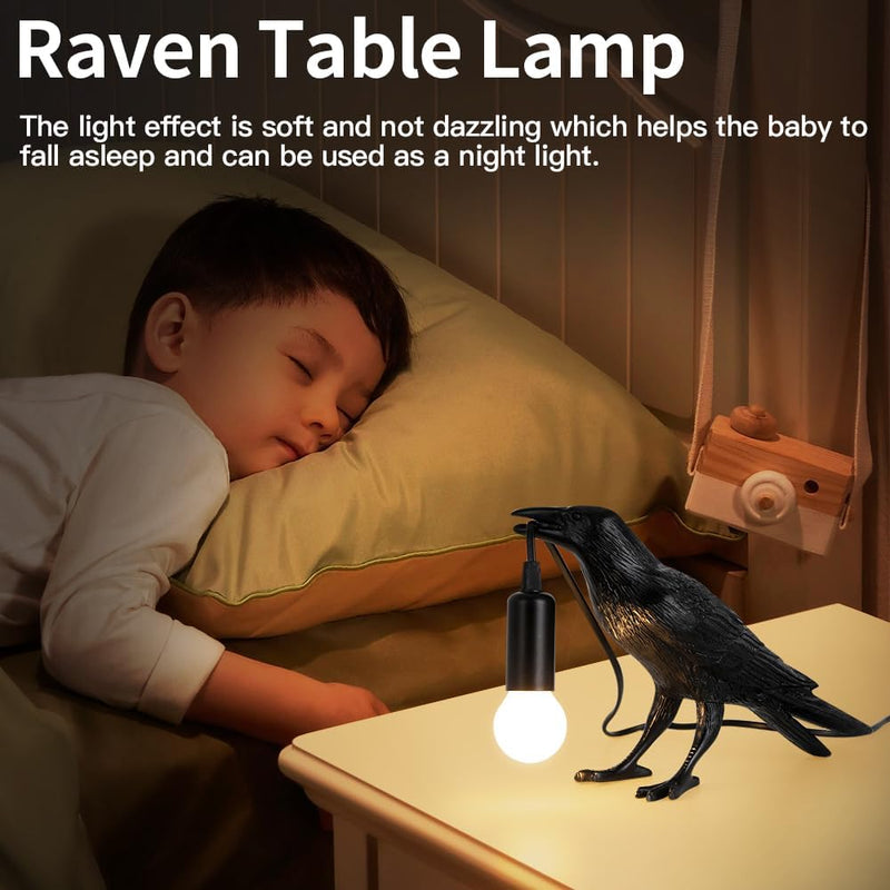 Gothic Crow Raven Table Lamp Light