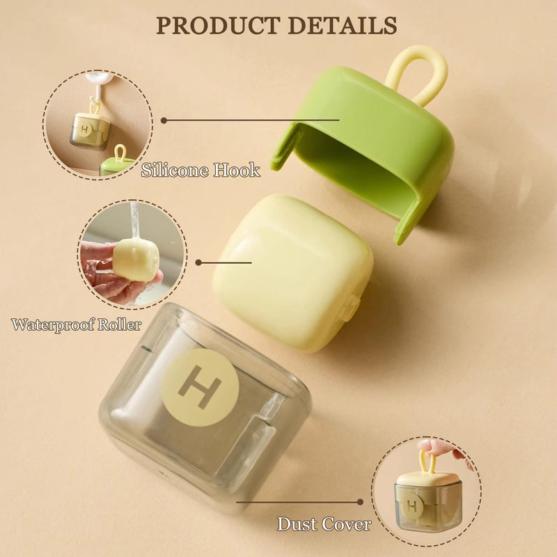 Mini Lint Roller, Portable Pet Hair Debris Removal Tool, Washable Sticky Rollers with Case for Clothes, Household, Travel Reusable Lint Rollers (Green)