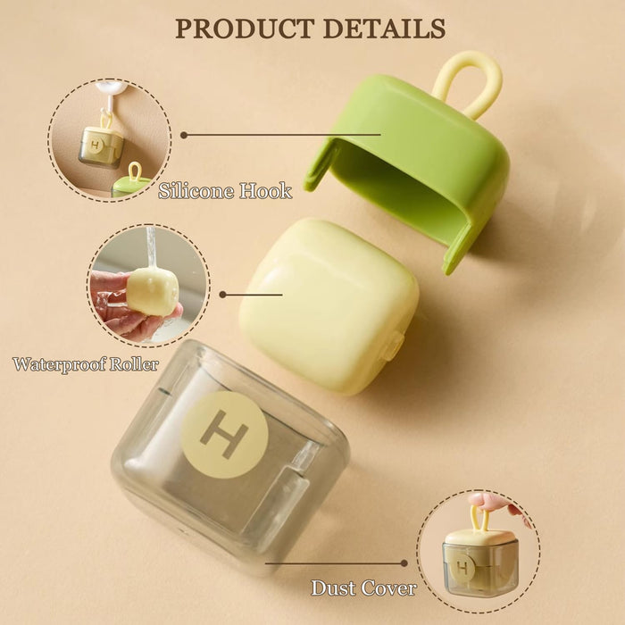 Mini Lint Roller, Portable Pet Hair Debris Removal Tool, Washable Sticky Rollers with Case for Clothes, Household, Travel Reusable Lint Rollers (Green)