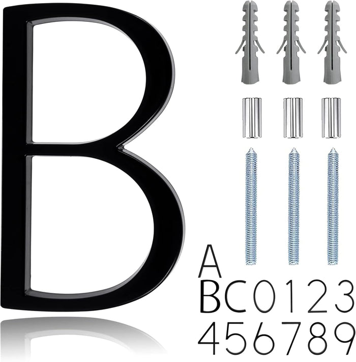 5" Floating Stainless Steel Address House Number, Modern Metal Anti-Rust House Numbers with Nail Kits for Door Garden Mailbox Decor Visibility Signage (3)