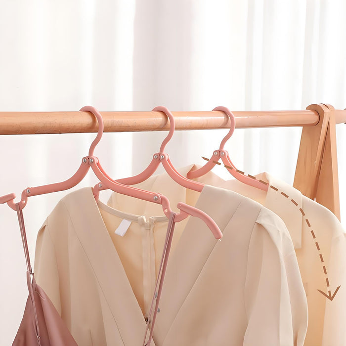 Travel Folding Hanger Household Multifunctional Portable Hanger (Blue Pink Green Beige)