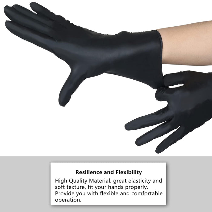 akgk Nitrile Gloves, 100 Pcs Disposable Black Nitrile Gloves Small, Cleaning Gloves for Cooking, Household & More, Powder-Free, Latex-Free