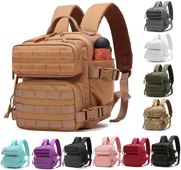 Mini Tactical Backpack for Men and Women, 9L Small Molle Backpack for Woman Military Backpacks for Gym, Hiking, Daily, Travel, Camping (Black)