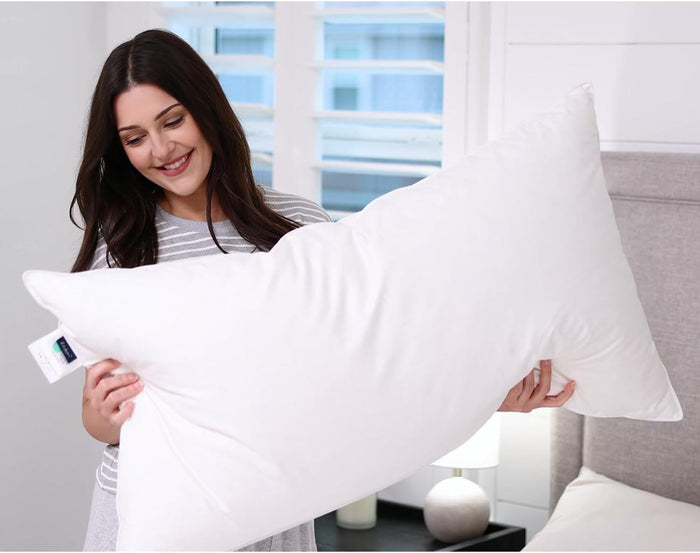 Globon Ultra Soft Down Pillow King Size, All Down Filled Bed Pillow for Sleeping, 100% Cotton Shell 500 Thread Count, Soft Hotel Collection Down Feather Pillow 20" x 36" 1 Pack