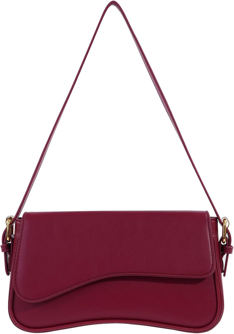 Shoulder Bag for Women Y2K Trendy Purse Vegan Leather Hobo Handbags Clutch Saddle Bag with 2 Removable Strap