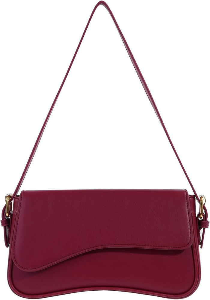 Shoulder Bag for Women Y2K Trendy Purse Vegan Leather Hobo Handbags Clutch Saddle Bag with 2 Removable Strap
