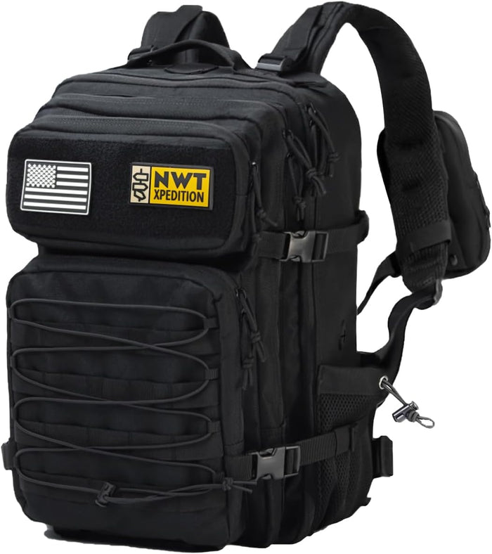 Military Tactical Backpack,Sturdy Work & Molle Laptops Rucksack,Army Pack for Hiking Camping Travel Fishing Gym,Green