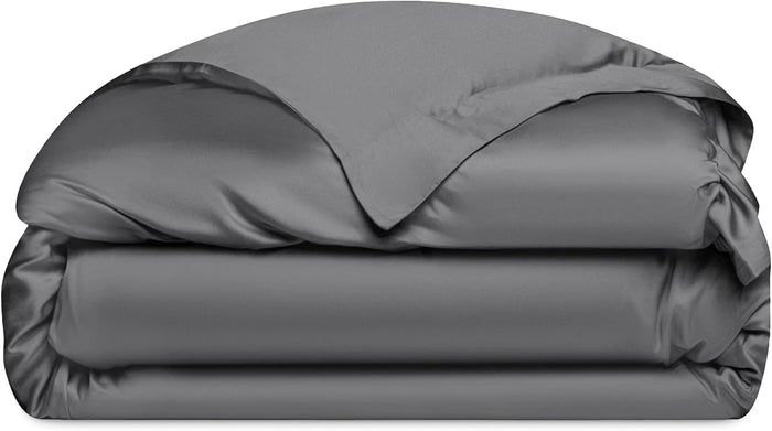 Cozy Earth Luxury Duvet Cover Queen - 100% Viscose from Bamboo - Ultra-Soft, Cooling & Lightweight Duvet Cover - Temperature-Regulating Bedding with Concealed Zip & Interior Snap Closures - Driftwood