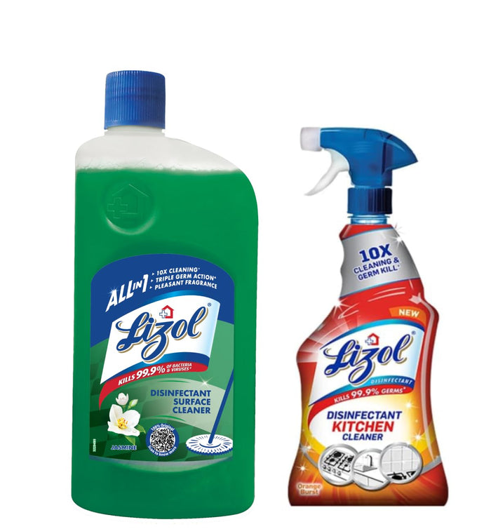 Lizol Disinfectant Surface & Floor Cleaner Liquid, Citrus - 5 Litre | Suitable for All Floor Cleaner Mops | Kills 99.9% Germs| India's #1 Floor Cleaner