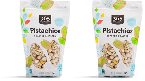 365 by Whole Foods Market, Roasted Unsalted Pistachios, 10 Ounce (Pack of 2)