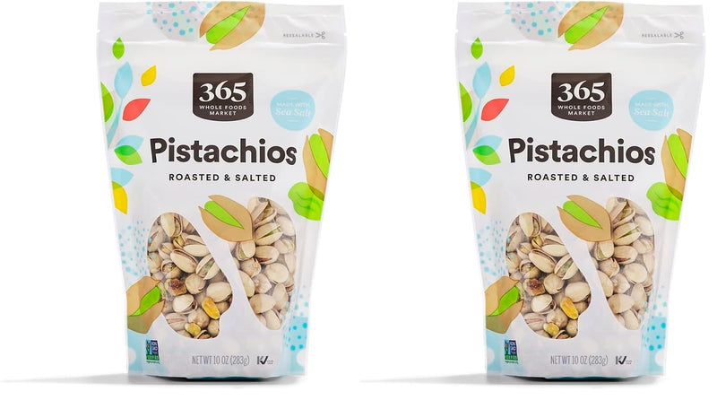 365 by Whole Foods Market, Roasted Unsalted Pistachios, 10 Ounce (Pack of 2)