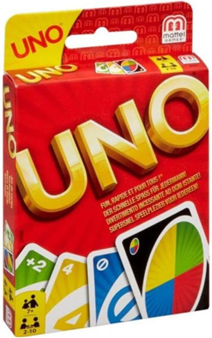 UNO - Classic Colour & Number Matching Card Game - 112 Cards - Customizable & Erasable Wild - Special Action Cards Included - Gift for Kids 7+, W2087