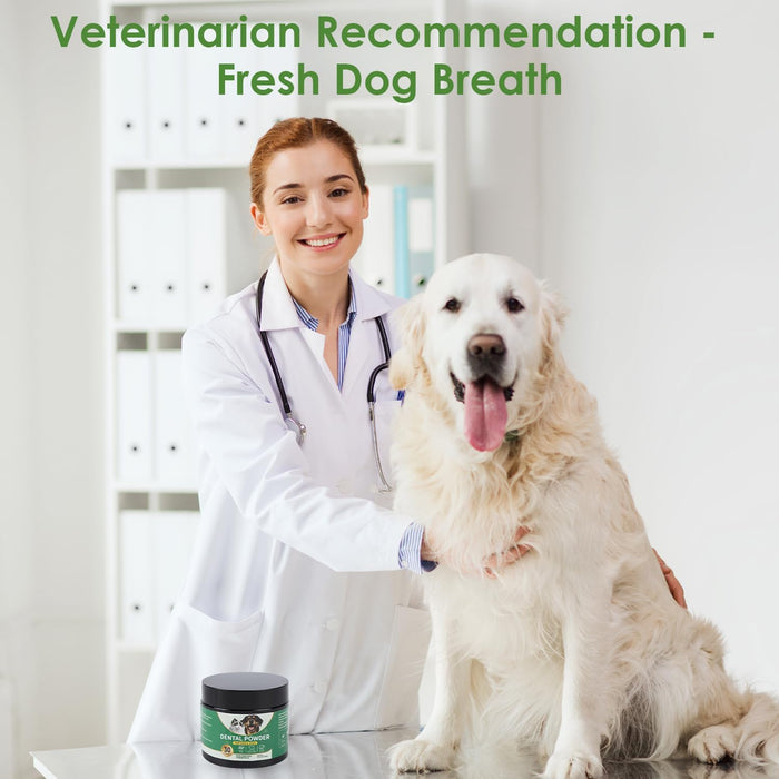 Dog Teeth Cleaning Powder，Dog Dental Powder，Herbal Mint for Cleaning Teeth and freshening Breath. Suitable for Small, Medium and Large Dogs.（3.52oz）