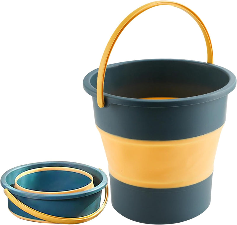 Collapsible Bucket 1.3 Gallon/5L Small Plastic Household Cleaning Mop Buckets Foldable Water Bucket for Car Wash Fishing Camping Beach (Green)