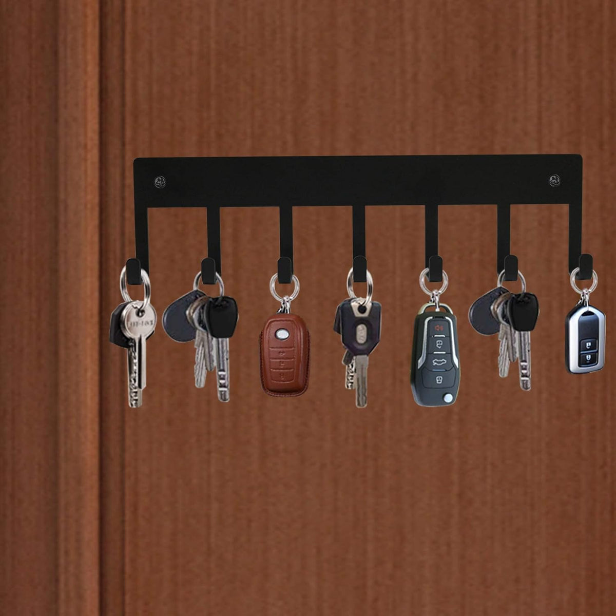 Myartte Key Holder Key Hooks Wall Decorative Zinc Alloy Key Organizer Rack with Screws and Sticker for Entryway, Kitchen, Bedroom, Organize Car Keys, House Keys, Small Accessories and Jewelry