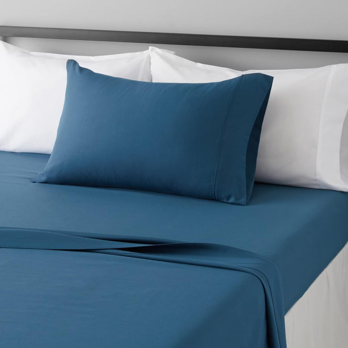Amazon Basics Lightweight Super Soft, Wrinkle-Free Luxury Microfiber 4 Piece Bed Sheet Set with 14-Inch Deep Pockets, Full, Dark Gray, Solid