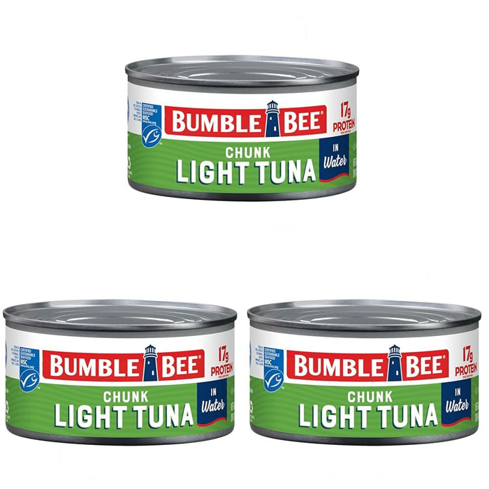 Bumble Bee Chunk Light Tuna In Water, 5 oz Cans (Pack of 24) - Wild Caught Skipjack Tuna - 23g Protein Per Serving - MSC Certified Sustainable Seafood, Non-GMO, Gluten Free, Kosher