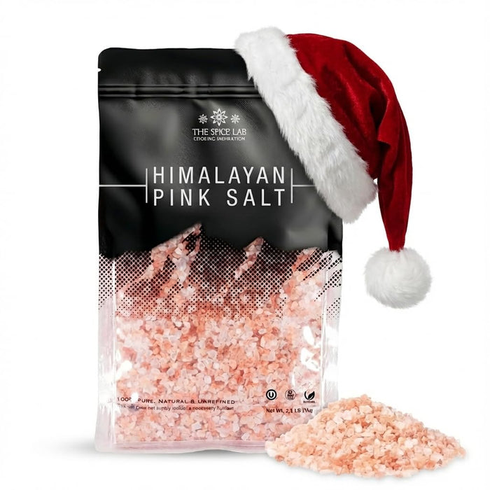 The Spice Lab Himalayan Salt - Coarse 2.2 Lb / 1 Kilo - Pink Himalayan Salt is Nutrient and Mineral Dense for Health - Gourmet Pure Crystal - Kosher & Natural Certified