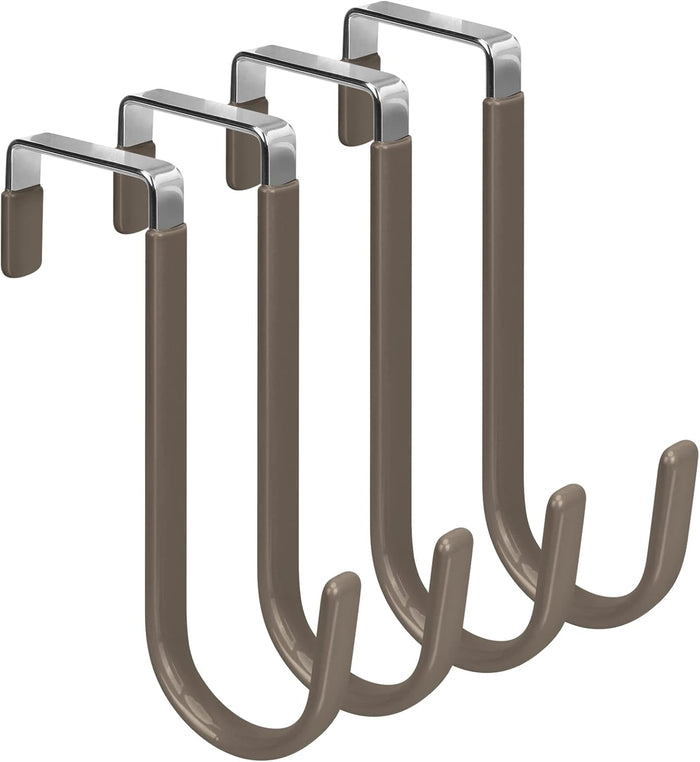 FYY Over The Door Hooks, 10 Pack Door Hangers Hooks with Rubber Prevent Scratches Heavy Duty Organizer Hooks for Living Room, Bathroom, Bedroom Hanging Clothes, Towels, Hats, Coats, Bags White