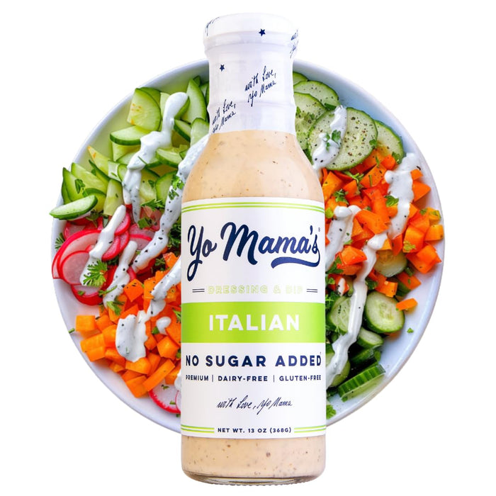Yo Mama's Foods Gourmet Honey Balsamic & Asian Sesame Dressing and Salad Oil Combo Pack - Pack of (2) - Low Carb, Low Sodium, and Vegan