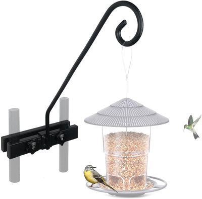 Deck Hook Rail Suitable for Hanging Flower Baskets Wind Chimes Planters Bird Feeders Lights, Heavy Duty Fence Deck Hook Rail Holds up to 15lbs with Ease Note: Pole Length: 16.5 inches