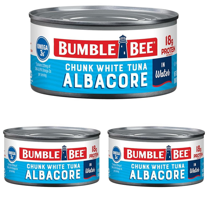 Bumble Bee Chunk White Albacore Tuna in Water, 5 oz Can (Pack of 4) - Wild Caught Tuna - 23g Protein per Serving, High in Omega-3s - Non-GMO Project Verified, Gluten Free, Kosher