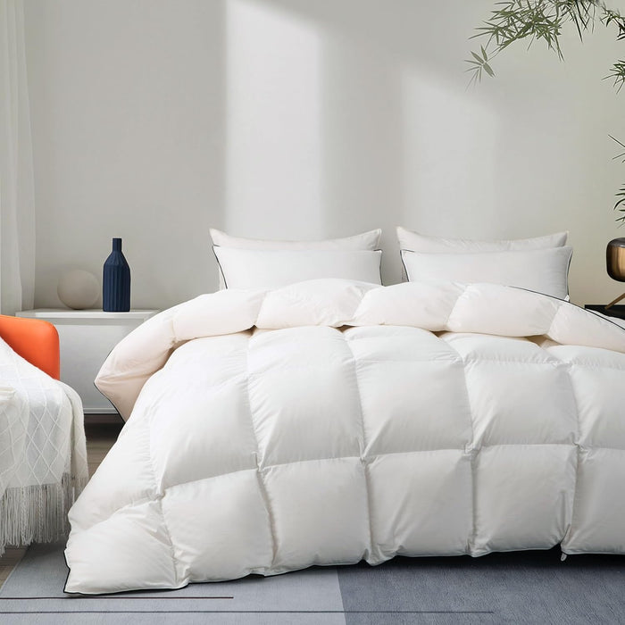 Luxury Down Feather Comforter Ultra Oversized King-Bed Comforters Duvet Insert-Soft Hotel Collection Duvets- Oversized King Size(120" X 98”)